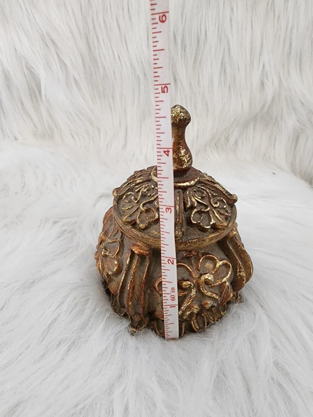 Vintage Gold and Bronze Floral Trinket Box, Jewelry Box, 5